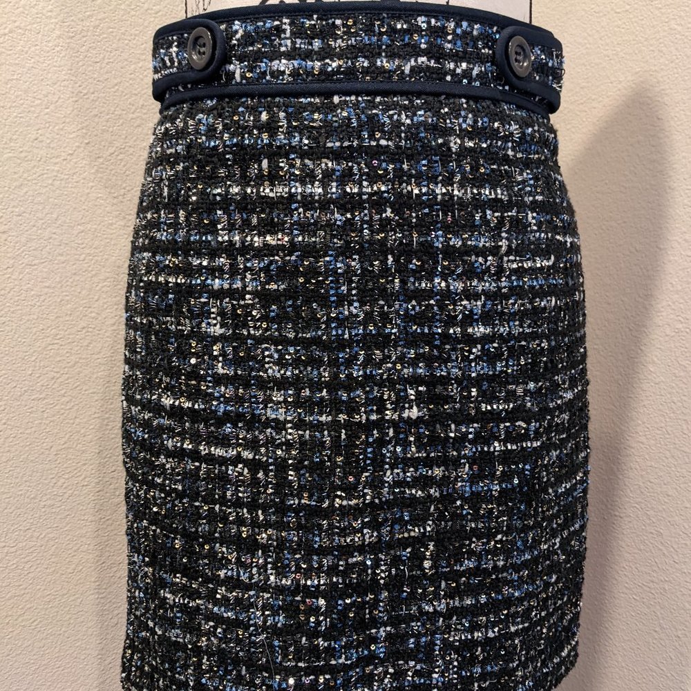 Brand New with tag Ann Taylor navy tweed sequin skirt